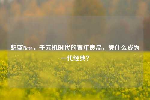 魅蓝Note,千元机时代的青年良品,凭什么成为一代经典?