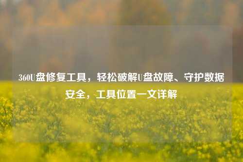 360U盘修复工具,轻松破解U盘故障、守护数据安全,工具位置一文详解