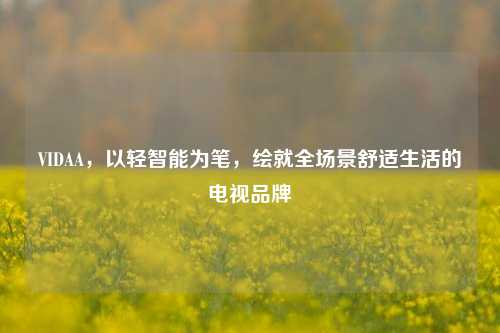 VIDAA,以轻智能为笔,绘就全场景舒适生活的电视品牌
