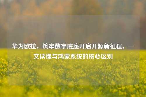 华为欧拉，筑牢数字底座开启开源新征程，一文读懂与鸿蒙系统的核心区别