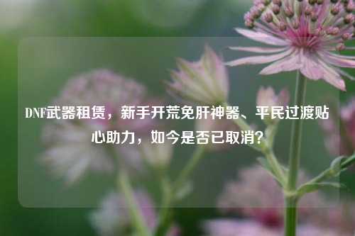 DNF武器租赁,新手开荒免肝神器、平民过渡贴心助力,如今是否已取消?