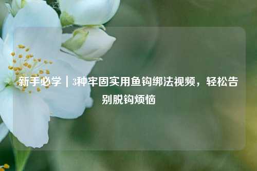 新手必学｜3种牢固实用鱼钩绑法视频，轻松告别脱钩烦恼
