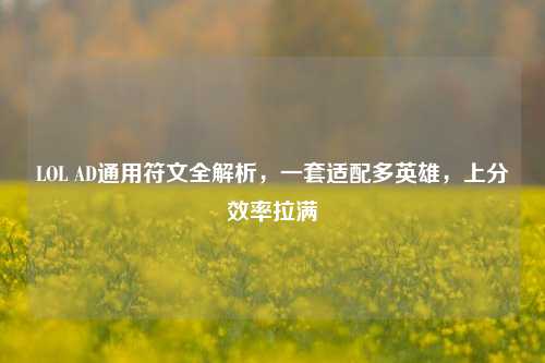 LOL AD通用符文全解析，一套适配多英雄，上分效率拉满