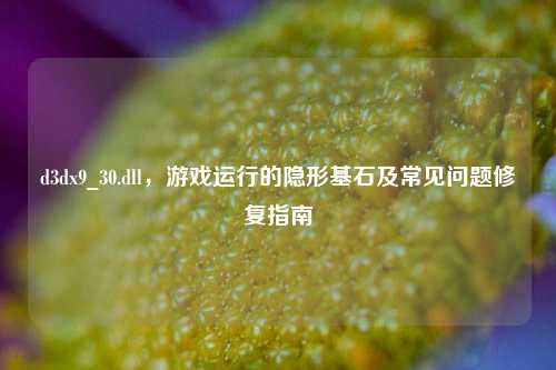 d3dx9_30.dll，游戏运行的隐形基石及常见问题修复指南