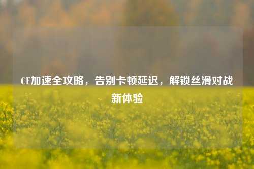 CF加速全攻略，告别卡顿延迟，解锁丝滑对战新体验