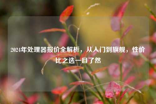 2024年处理器报价全解析，从入门到旗舰，性价比之选一目了然