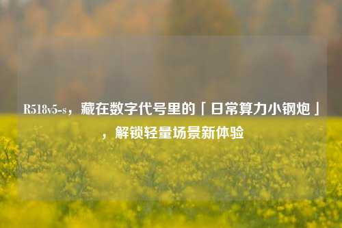 R518v5-s,藏在数字代号里的「日常算力小钢炮」,解锁轻量场景新体验