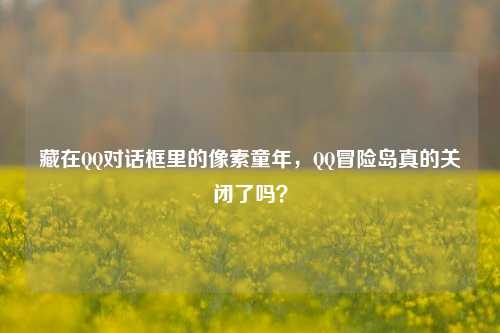 藏在QQ对话框里的像素童年,QQ冒险岛真的关闭了吗?