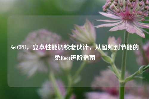 SetCPU,安卓性能调校老伙计,从超频到节能的免Root进阶指南