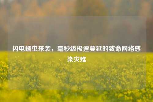 闪电蠕虫来袭,毫秒级极速蔓延的致命网络感染灾难