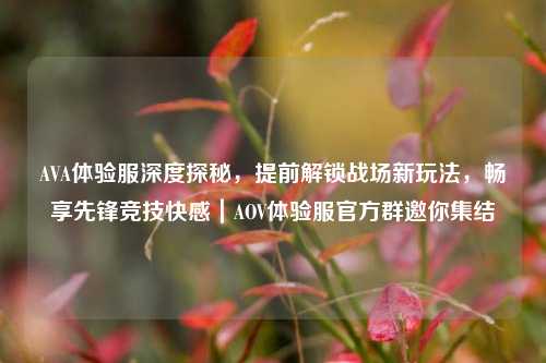 AVA体验服深度探秘，提前解锁战场新玩法，畅享先锋竞技快感｜AOV体验服官方群邀你集结