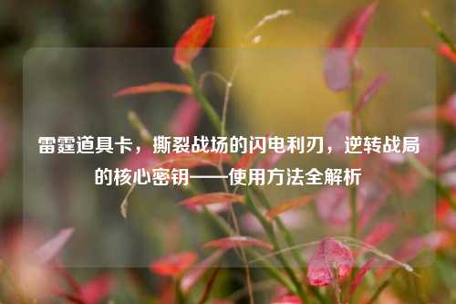 雷霆道具卡,撕裂战场的闪电利刃,逆转战局的核心密钥——使用方法全解析