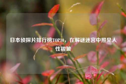 日本侦探片排行榜TOP10,在解谜迷宫中照见人性褶皱