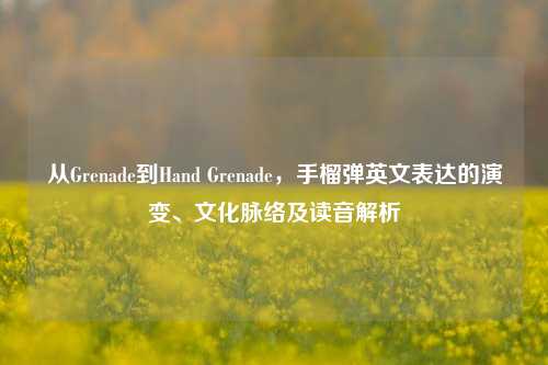 从Grenade到Hand Grenade,手榴弹英文表达的演变、文化脉络及读音解析