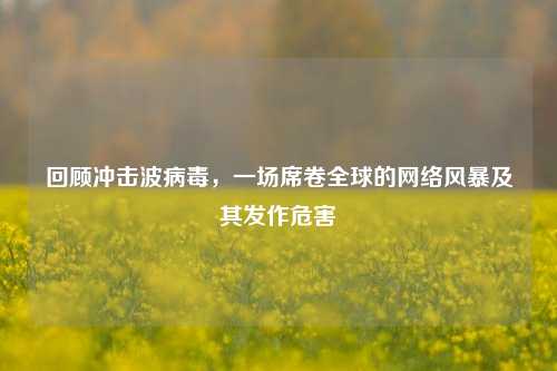 回顾冲击波病毒，一场席卷全球的网络风暴及其发作危害