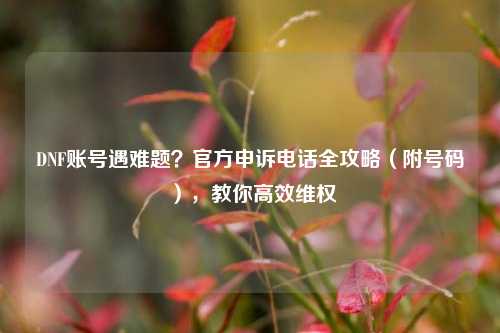 DNF账号遇难题?官方申诉电话全攻略(附号码),教你高效维权