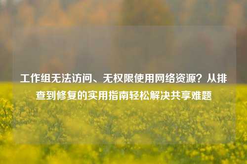 工作组无法访问、无权限使用网络资源?从排查到修复的实用指南轻松解决共享难题