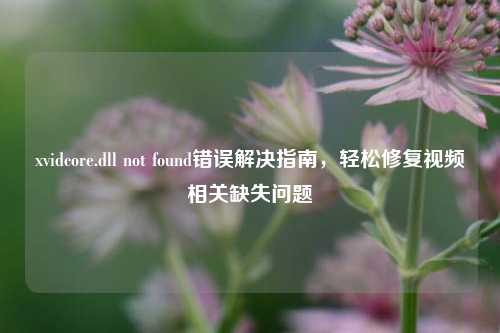 xvidcore.dll not found错误解决指南，轻松修复视频相关缺失问题