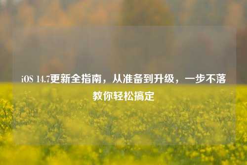 iOS 14.7更新全指南，从准备到升级，一步不落教你轻松搞定