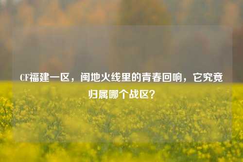 CF福建一区,闽地火线里的青春回响,它究竟归属哪个战区?