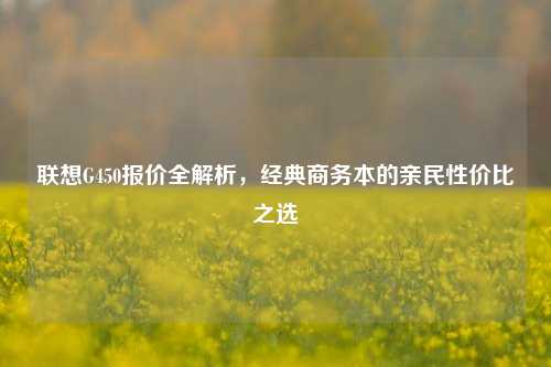 联想G450报价全解析，经典商务本的亲民性价比之选
