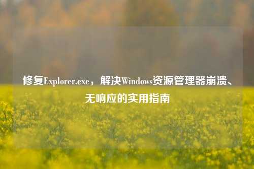 修复Explorer.exe，解决Windows资源管理器崩溃、无响应的实用指南