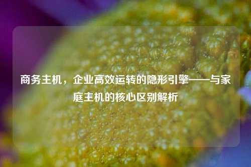 商务主机，企业高效运转的隐形引擎——与家庭主机的核心区别解析
