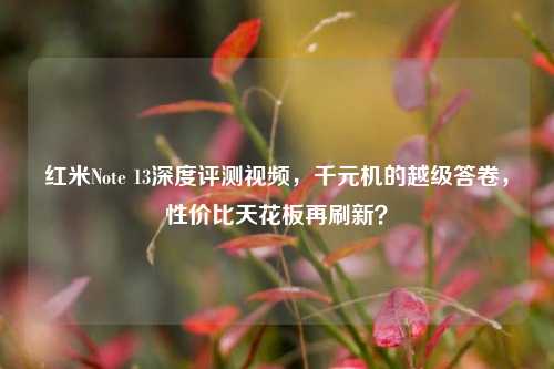 红米Note 13深度评测视频，千元机的越级答卷，性价比天花板再刷新？