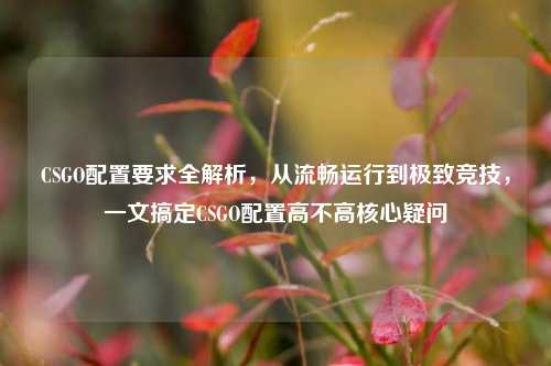 CSGO配置要求全解析,从流畅运行到极致竞技,一文搞定CSGO配置高不高核心疑问