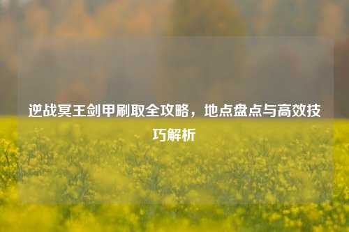 逆战冥王剑甲刷取全攻略，地点盘点与高效技巧解析