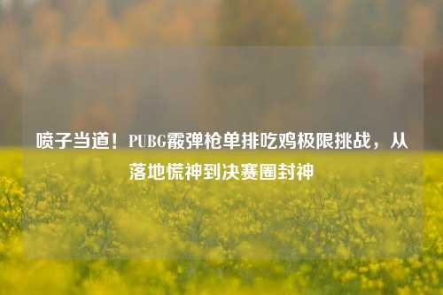 喷子当道!PUBG霰弹枪单排吃鸡极限挑战,从落地慌神到决赛圈封神