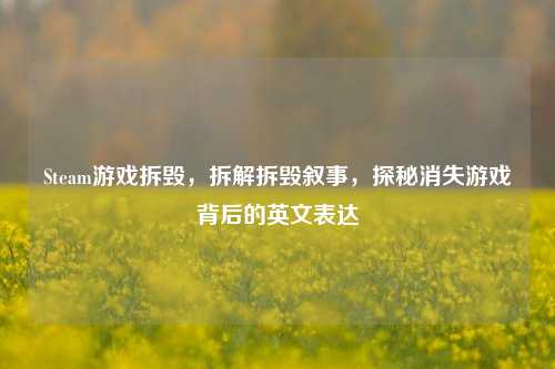 Steam游戏拆毁,拆解拆毁叙事,探秘消失游戏背后的英文表达