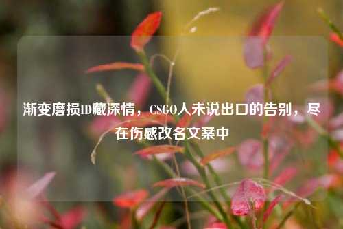 渐变磨损ID藏深情,CSGO人未说出口的告别,尽在伤感改名文案中