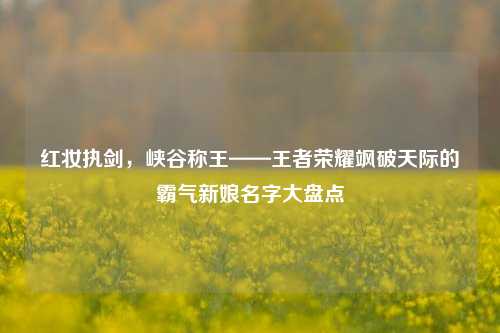 红妆执剑,峡谷称王——王者荣耀飒破天际的霸气新娘名字大盘点