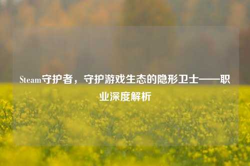 Steam守护者，守护游戏生态的隐形卫士——职业深度解析