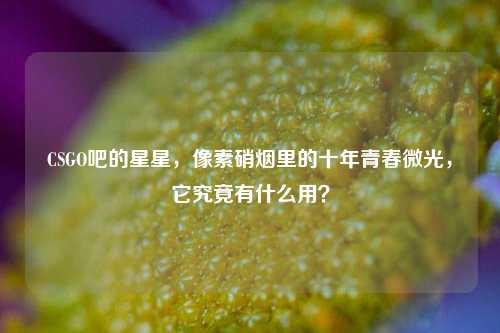 CSGO吧的星星，像素硝烟里的十年青春微光，它究竟有什么用？