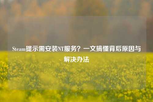 Steam提示需安装NT服务？一文搞懂背后原因与解决办法