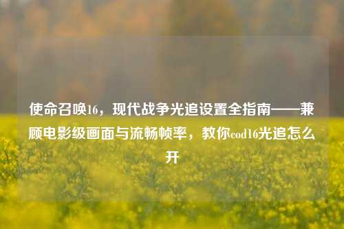 使命召唤16，现代战争光追设置全指南——兼顾电影级画面与流畅帧率，教你cod16光追怎么开