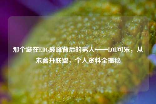 那个藏在EDG巅峰背后的男人——LOL可乐，从未离开联盟，个人资料全揭秘