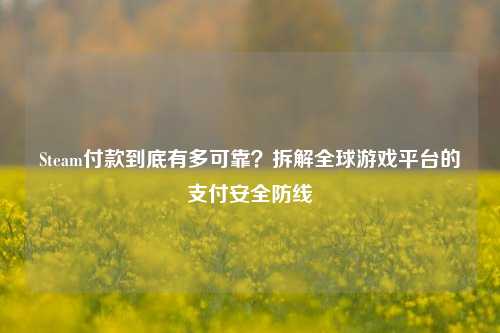 Steam付款到底有多可靠？拆解全球游戏平台的支付安全防线