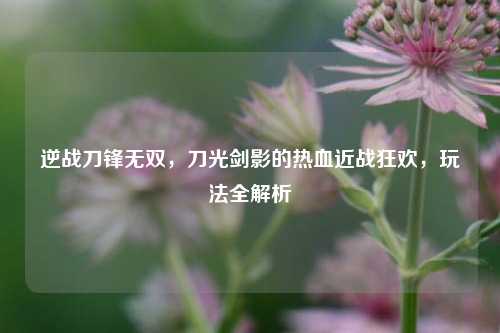 逆战刀锋无双，刀光剑影的热血近战狂欢，玩法全解析