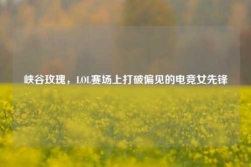 峡谷玫瑰，LOL赛场上打破偏见的电竞女先锋
