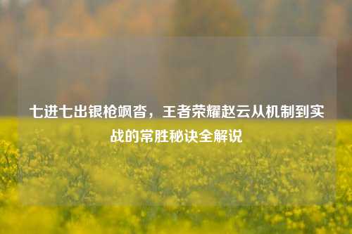七进七出银枪飒沓,王者荣耀赵云从机制到实战的常胜秘诀全解说