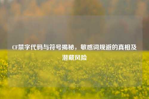 CF禁字代码与符号揭秘，敏感词规避的真相及潜藏风险