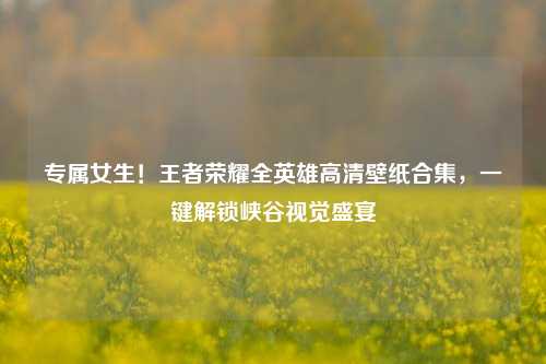 专属女生!王者荣耀全英雄高清壁纸合集,一键解锁峡谷视觉盛宴