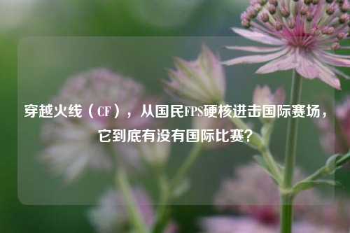 穿越火线(CF),从国民FPS硬核进击国际赛场,它到底有没有国际比赛?
