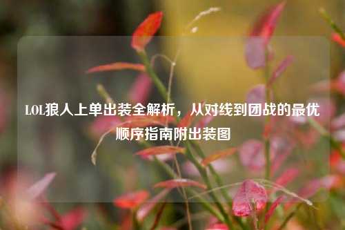 LOL狼人上单出装全解析,从对线到团战的最优顺序指南附出装图