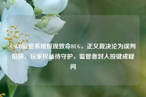 CSGO监管系统惊现致命BUG，正义裁决沦为误判陷阱，玩家权益待守护，监管者封人按键成疑问