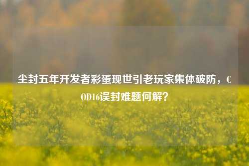 尘封五年开发者彩蛋现世引老玩家集体破防，COD16误封难题何解？