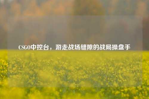 CSGO中控台,游走战场缝隙的战局操盘手